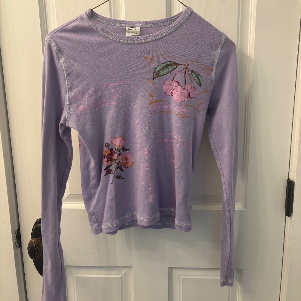 Long sleeve lilac Urban Outfitters graphic tee , size small